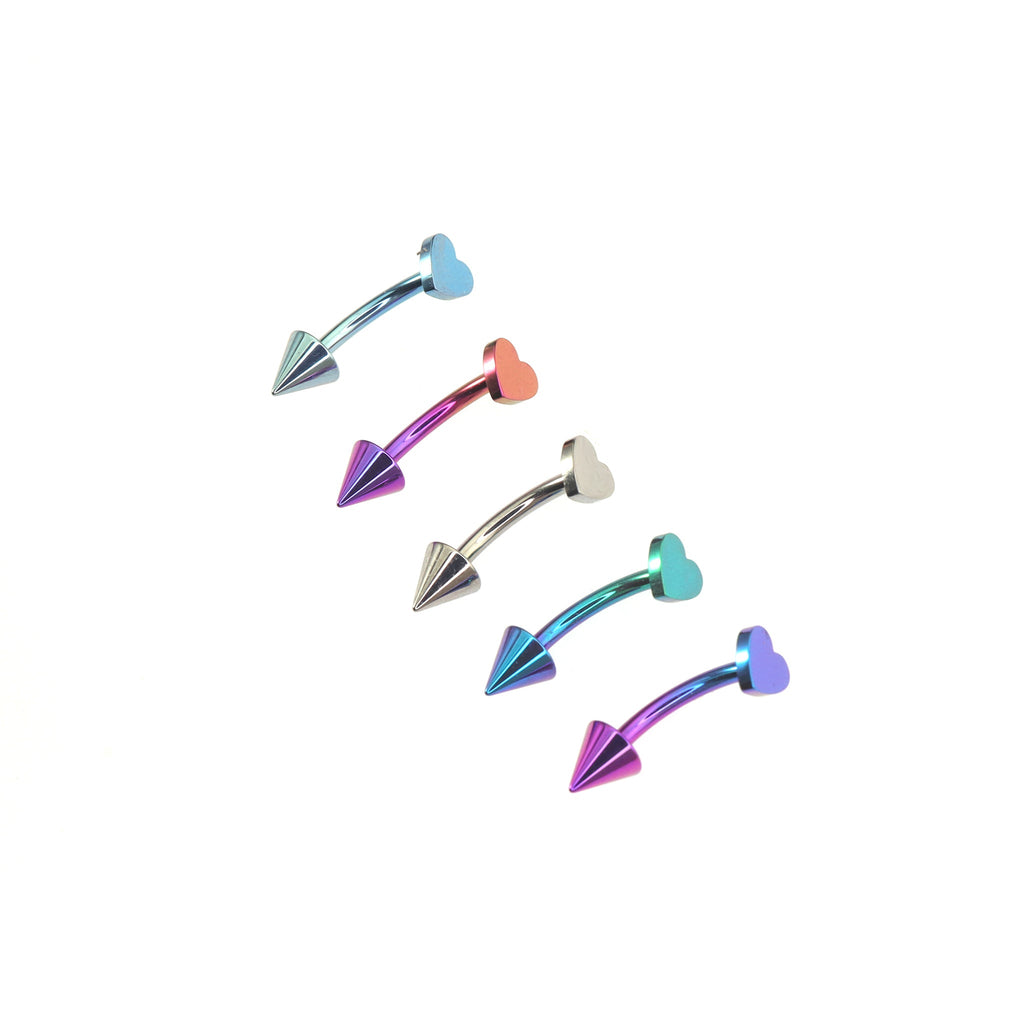 Heart Spike Titanium Rook Jewelry