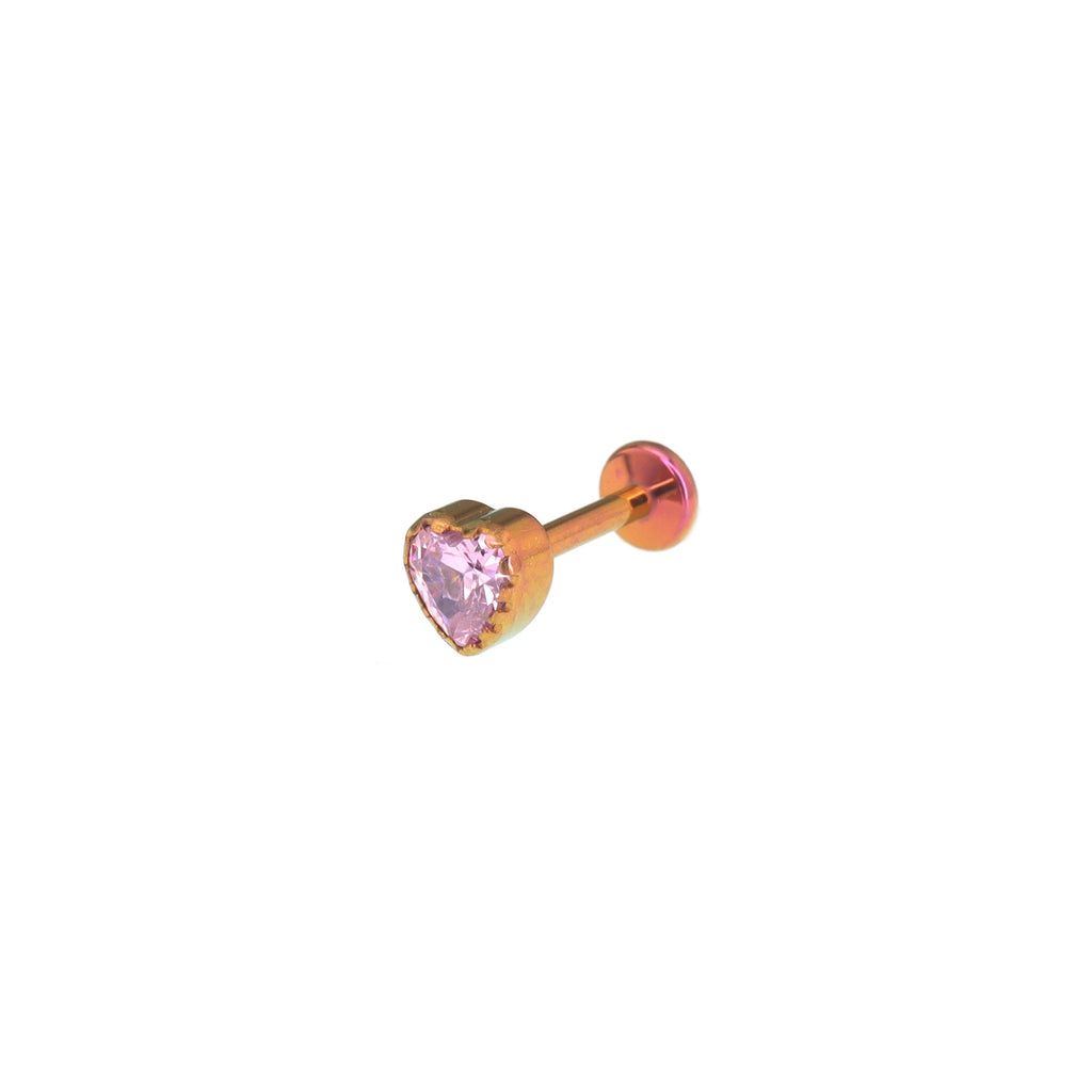 Lace Heart CZ Titanium Lip Ring