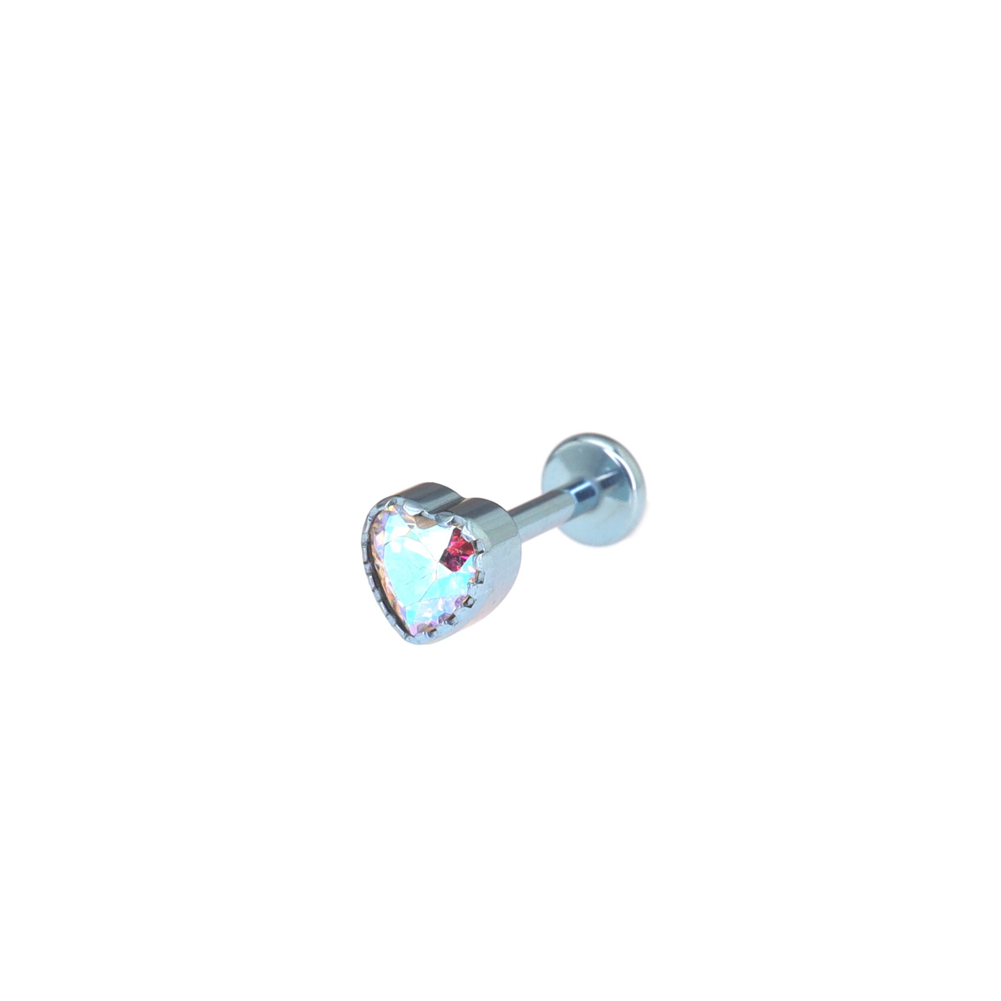 Lace Heart CZ Titanium Lip Ring