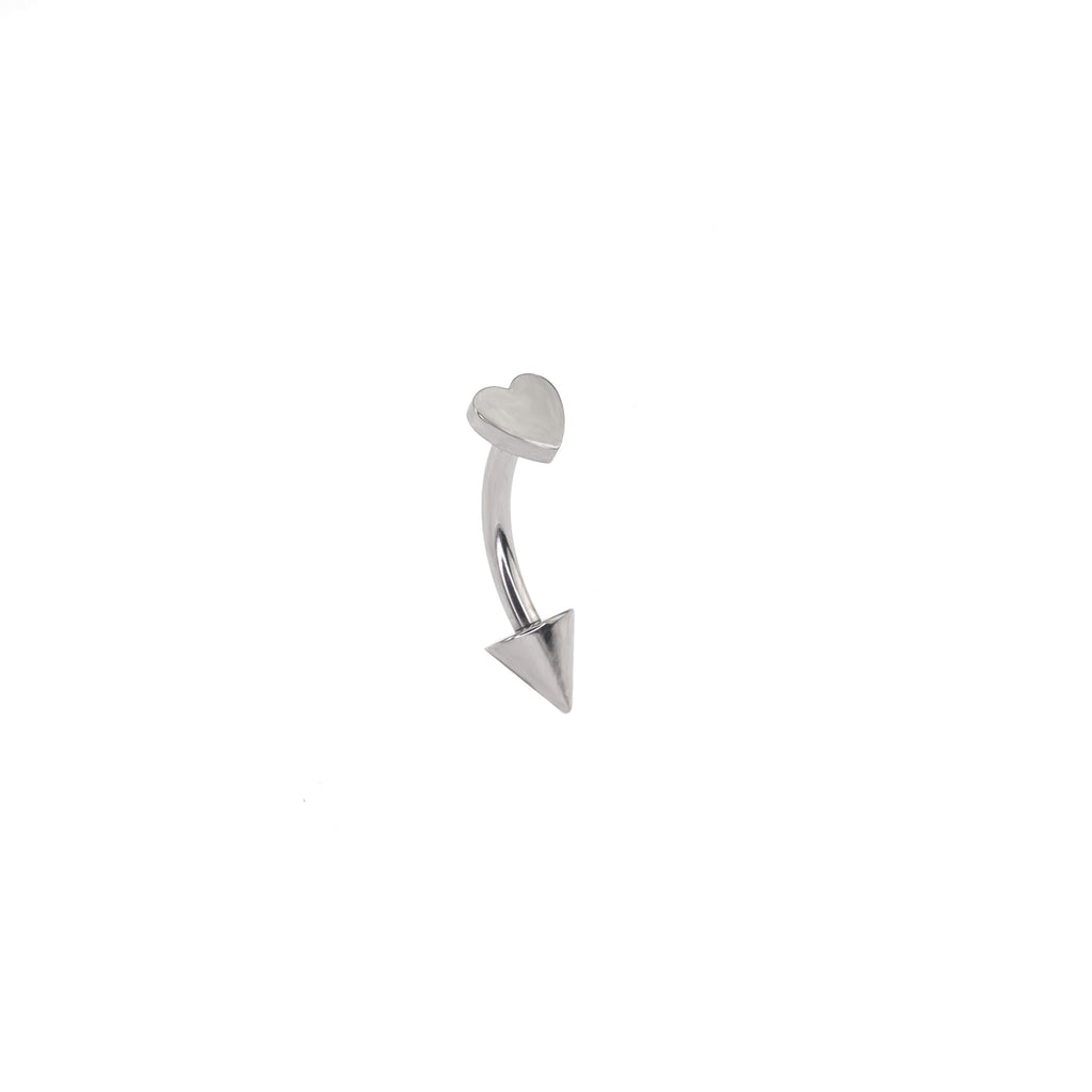 Heart Spike Titanium Rook Jewelry