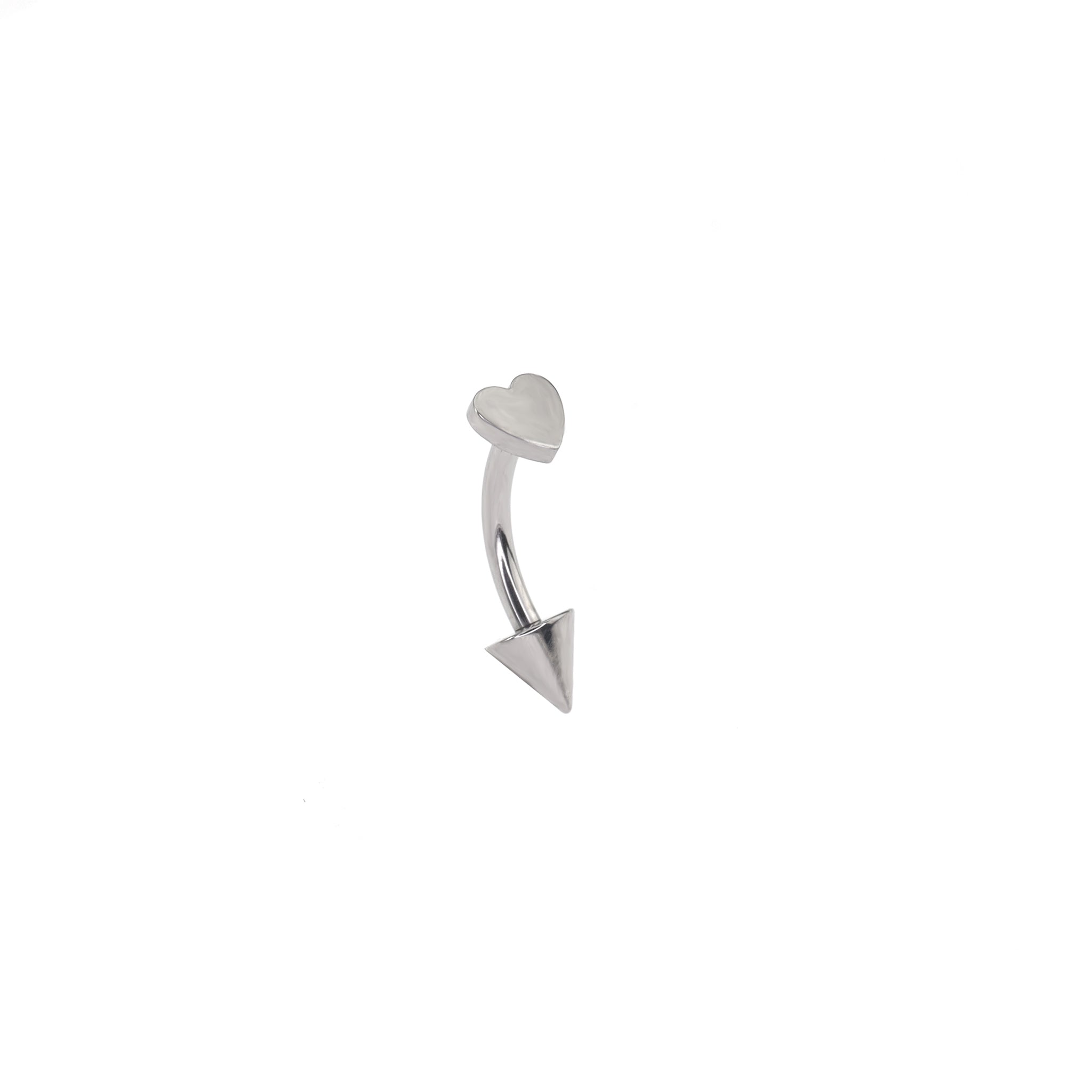 Heart Spike Titanium Rook Jewelry