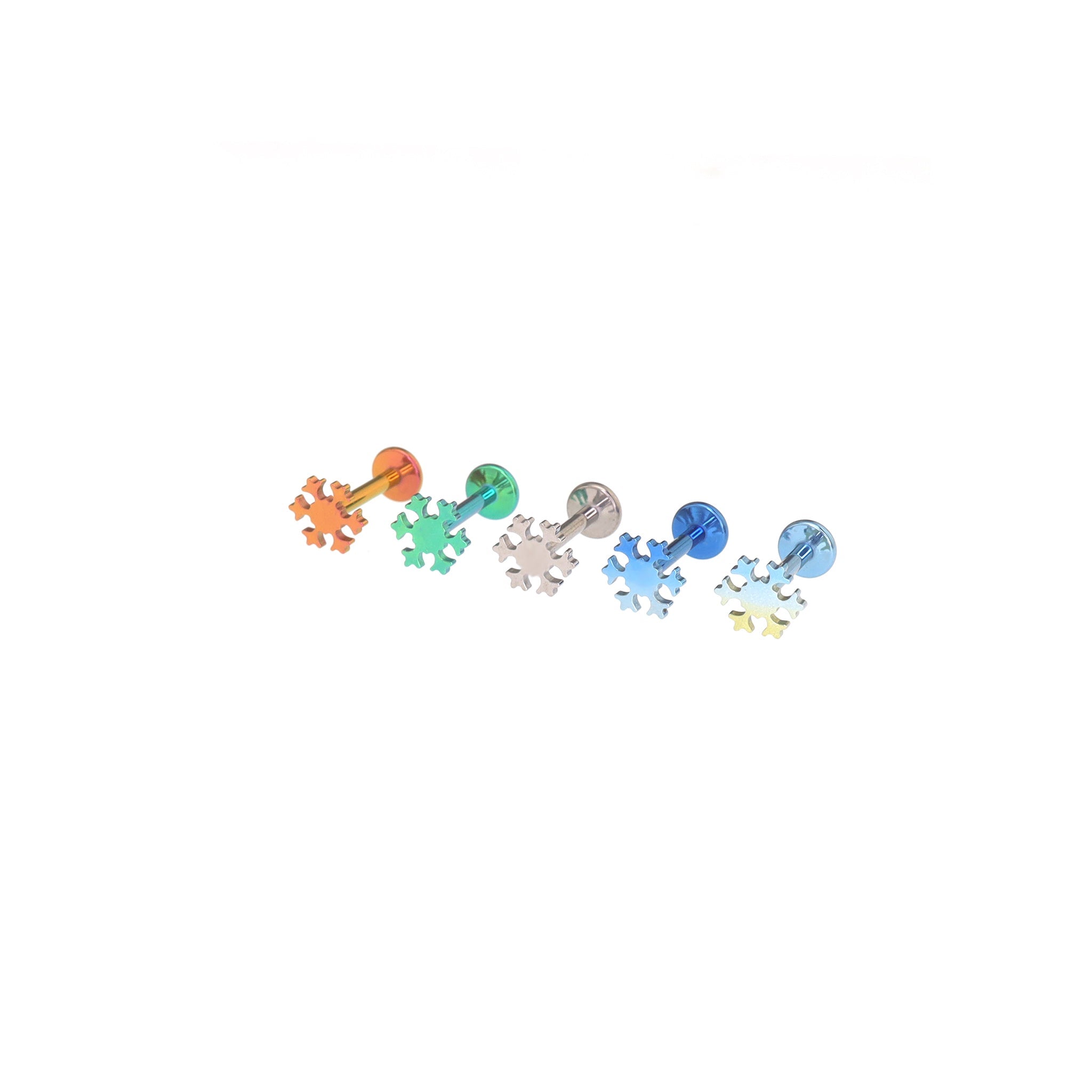 Mini Snowflake Titanium Ear Studs