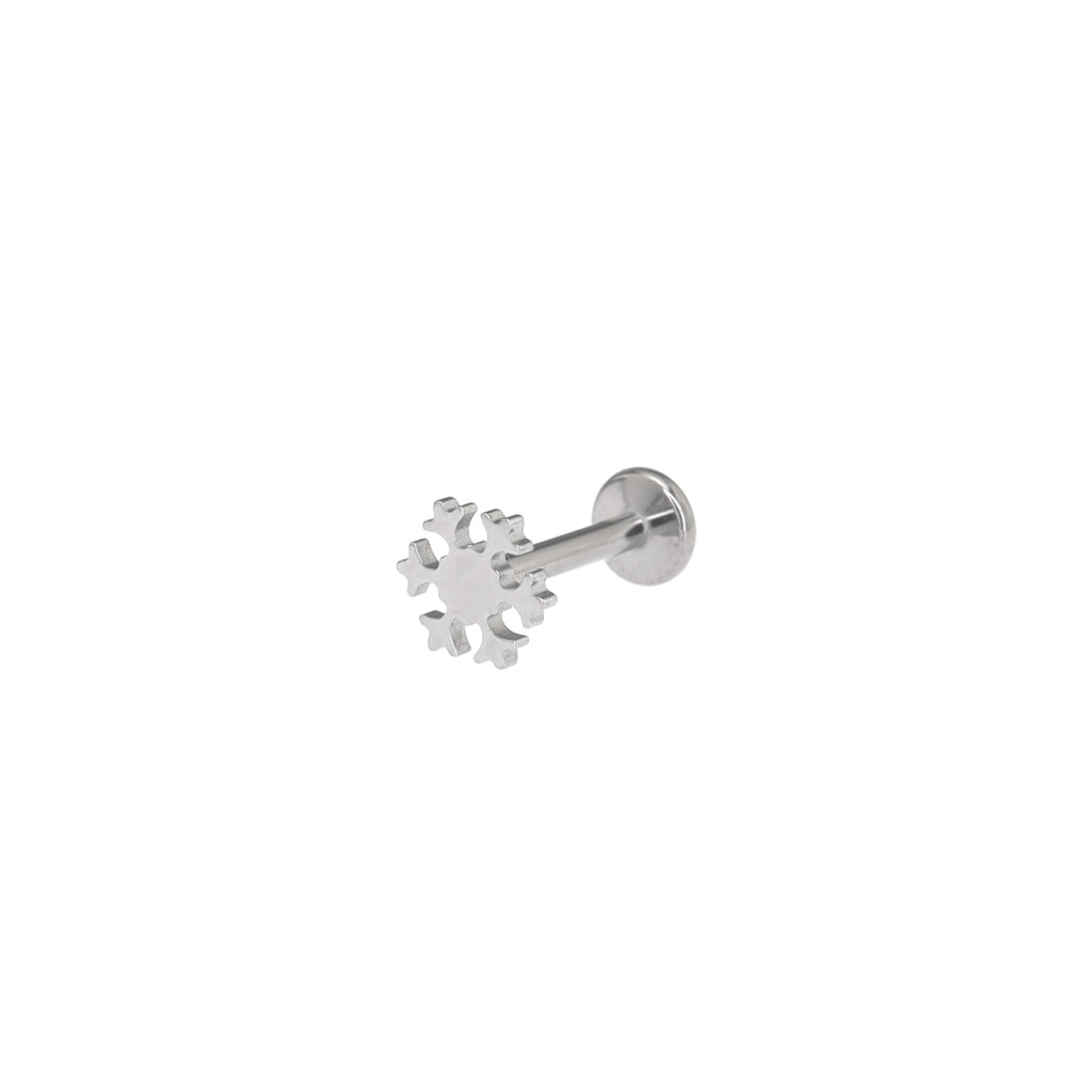 Mini Snowflake Titanium Ear Studs
