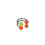 Colorful Acrylic Contrast Ball Horseshoe Ring