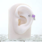 Fireworks CZ star Pendant Titanium Horseshoe Ring