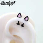 Oil Slick Cat Ear stainless steel Cartilage Studs