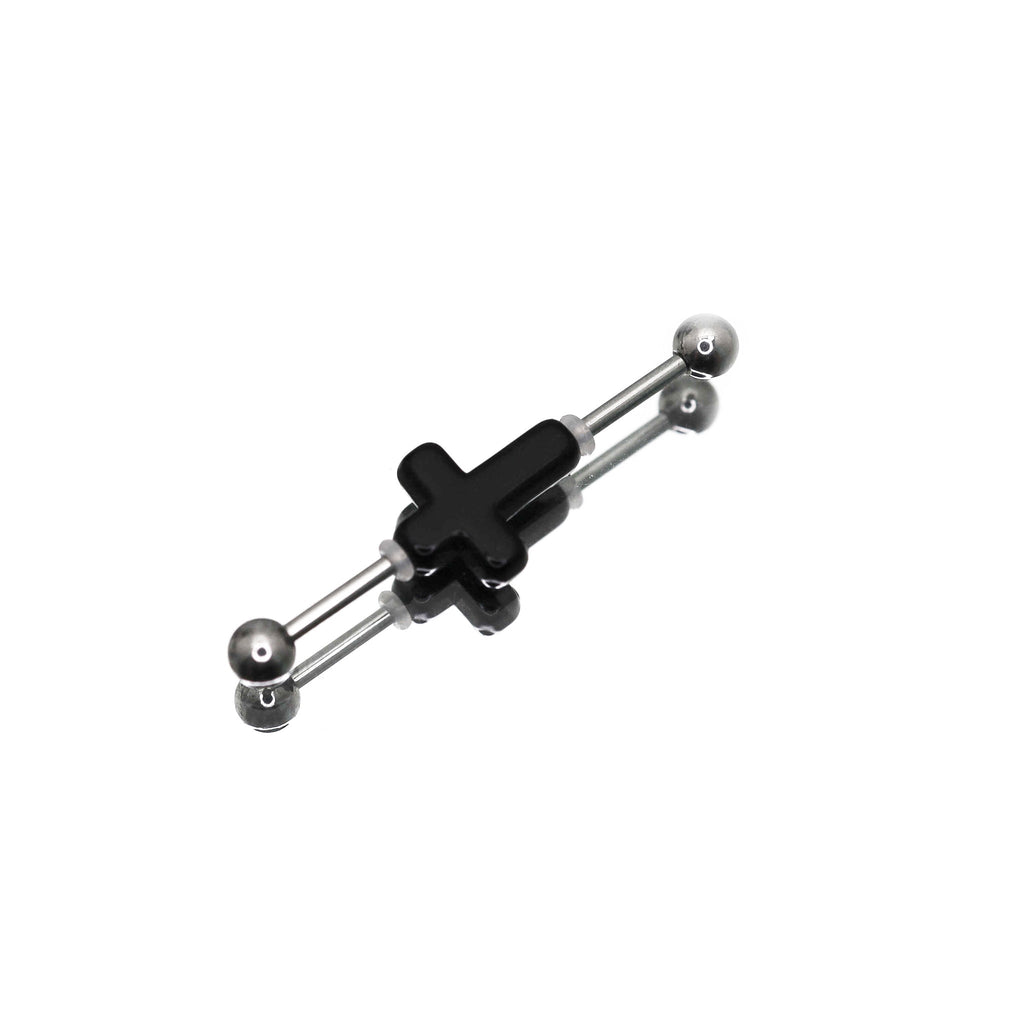3D Cross Stainless Steel Industrial Barbell
