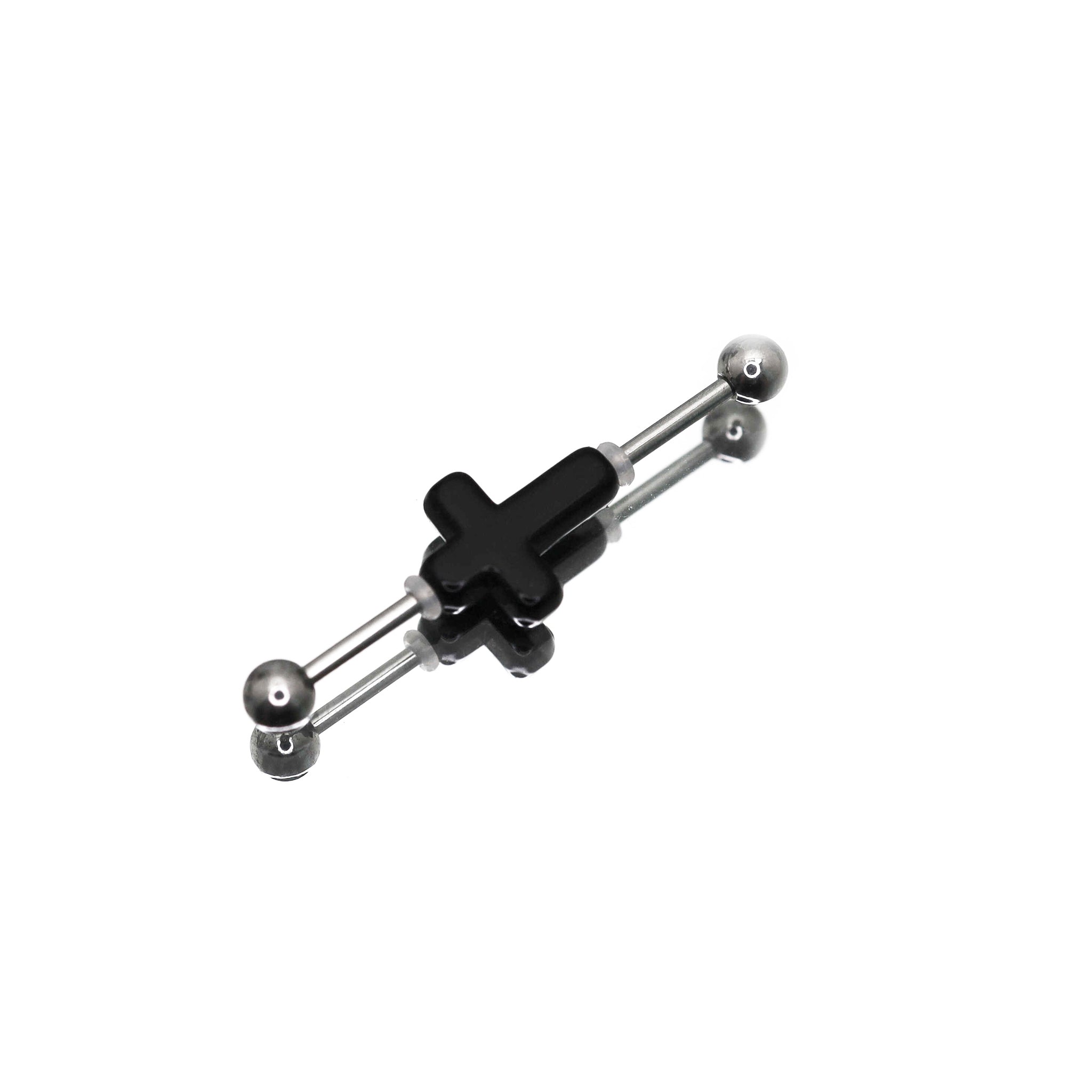 3D Cross Stainless Steel Industrial Barbell