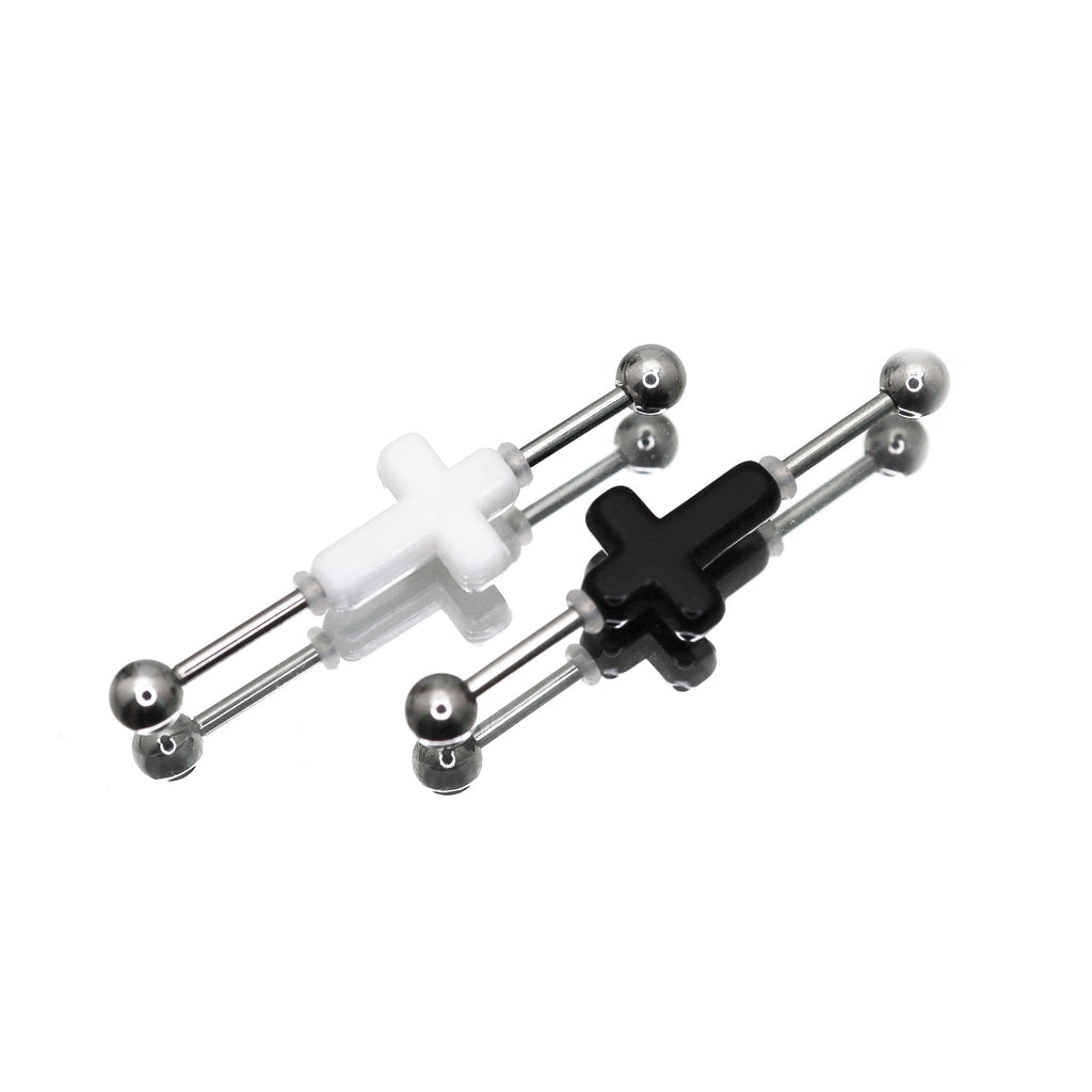 3D Cross Stainless Steel Industrial Barbell