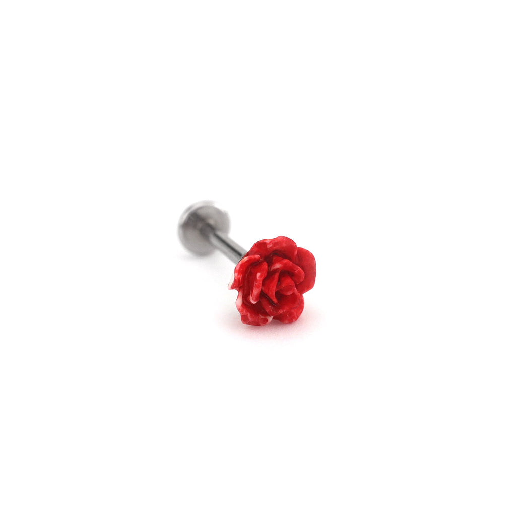 Resin Rose Stainless Steel Ear Studs