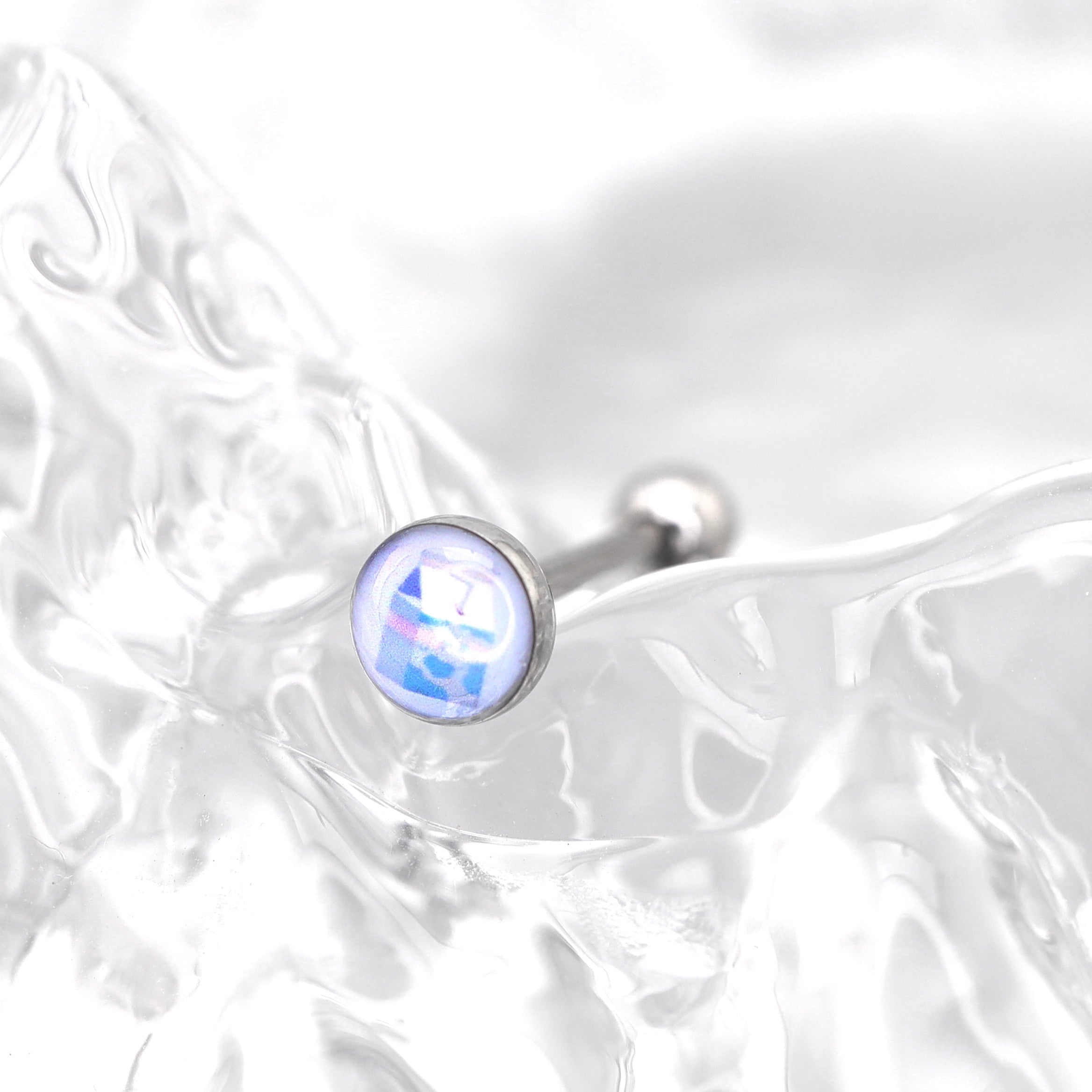 Cute motifs Epoxy Resin Stainless steel tongue stud