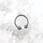 Spinning Ball Opal Titanium Segment Hoop