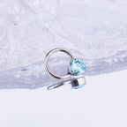 Heart-shaped CZ stainless steel Segment Hoop