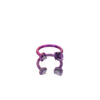 Internally Threaded CZ Titanium Horseshoe Ring