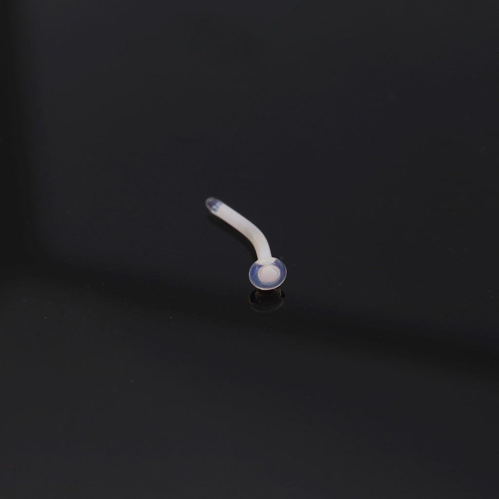 6PCS L-shaped Glass needle Flesh-Tone invisible stick piercing nail Set