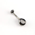 Teardrop CZ Internally Threaded Titanium Belly Ring