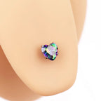 Heart-shaped CZ tongue stud
