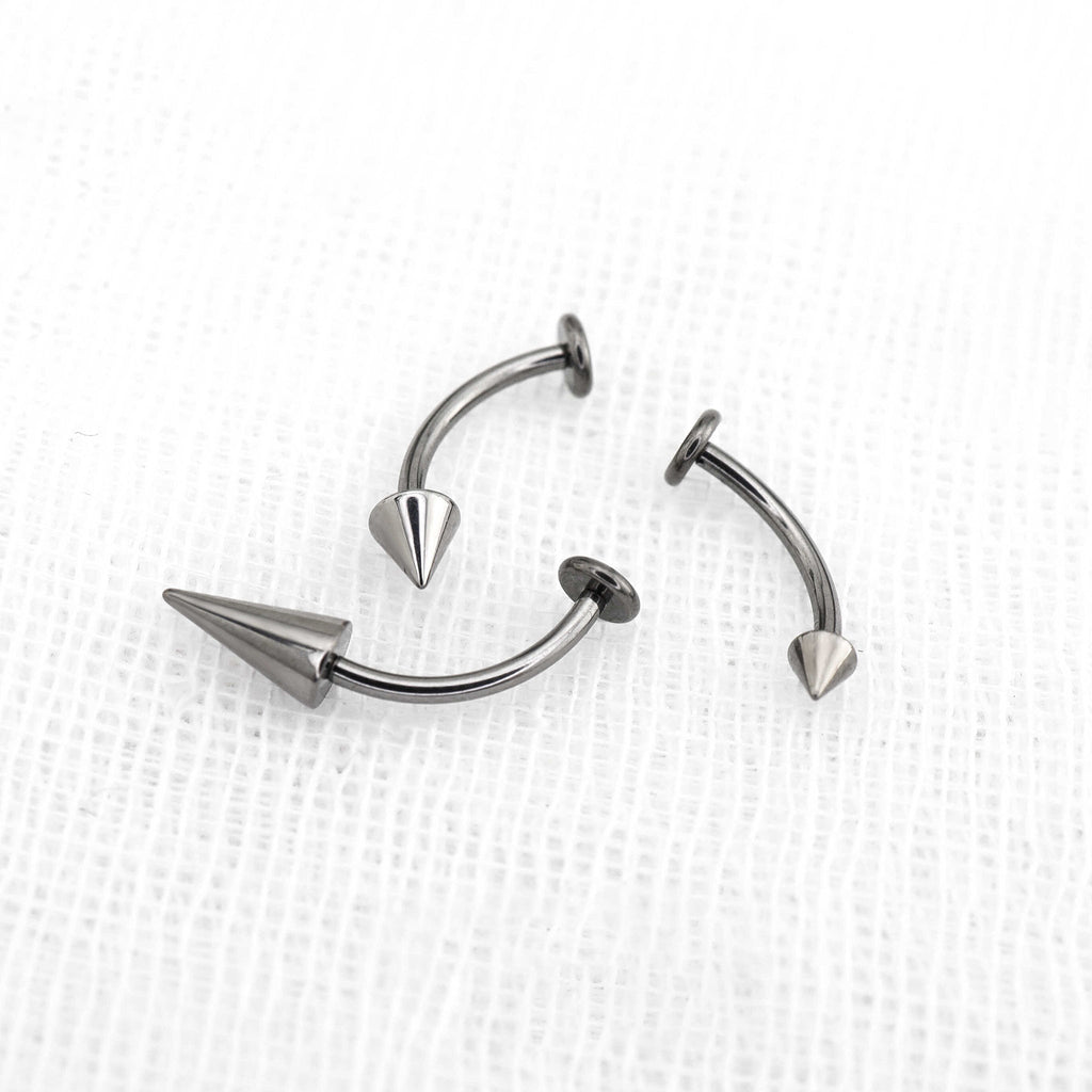 Flat Back Spike Titanium Studs