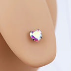 Heart-shaped CZ tongue stud