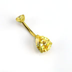 Teardrop CZ Internally Threaded Titanium Belly Ring