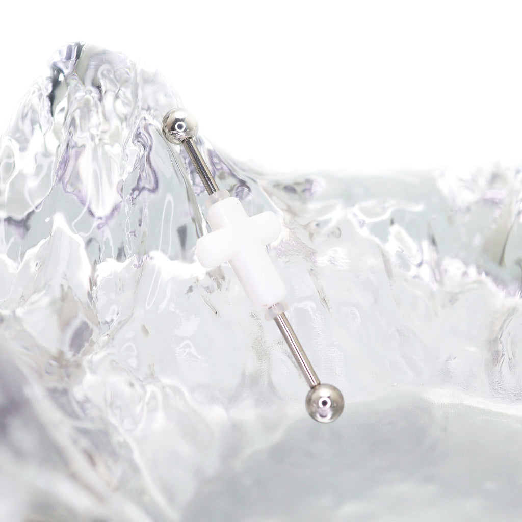 3D Cross Stainless Steel Industrial Barbell