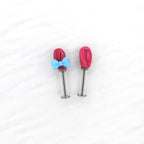 Pink Rabbit Ear Internally Threaded Titanium Ear Stud