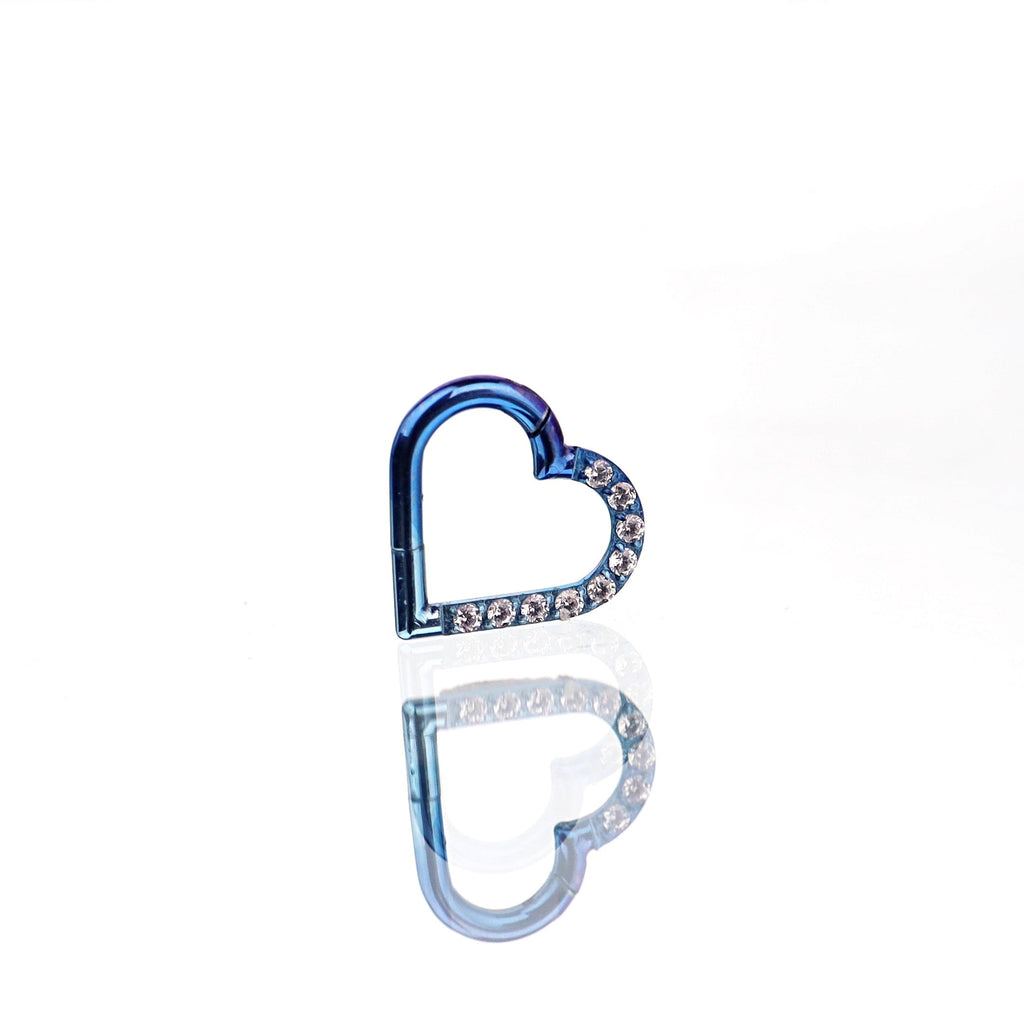 16G heart-shaped hoop CZ Titanium Segment Hoop