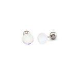 20G Thin Gauge Epoxy Water Drop Translucent Stainless Steel Ear Studs