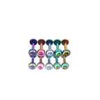 Colorful Resin Oil Slick Titanium Lip Ring