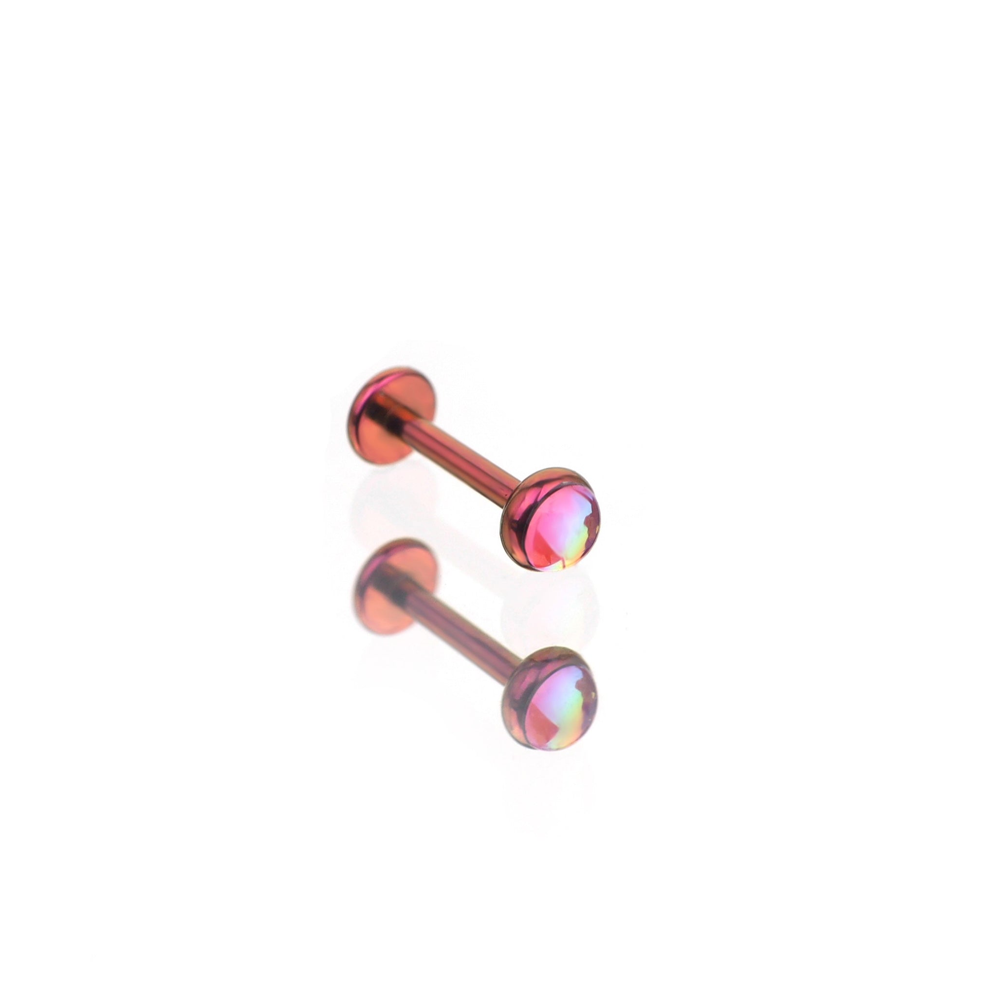 Colorful Resin Oil Slick Titanium Lip Ring