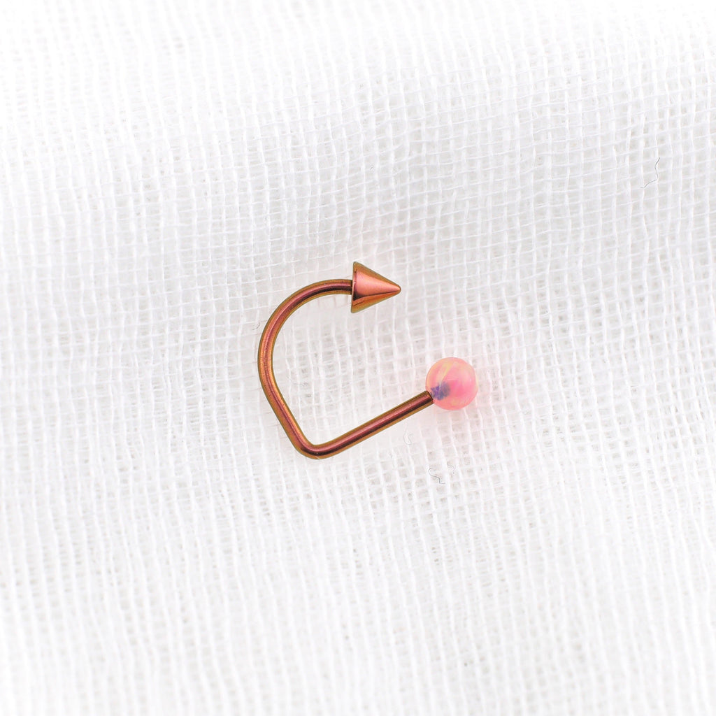 Opal Spike Titanium Internally Threaded U-Ring