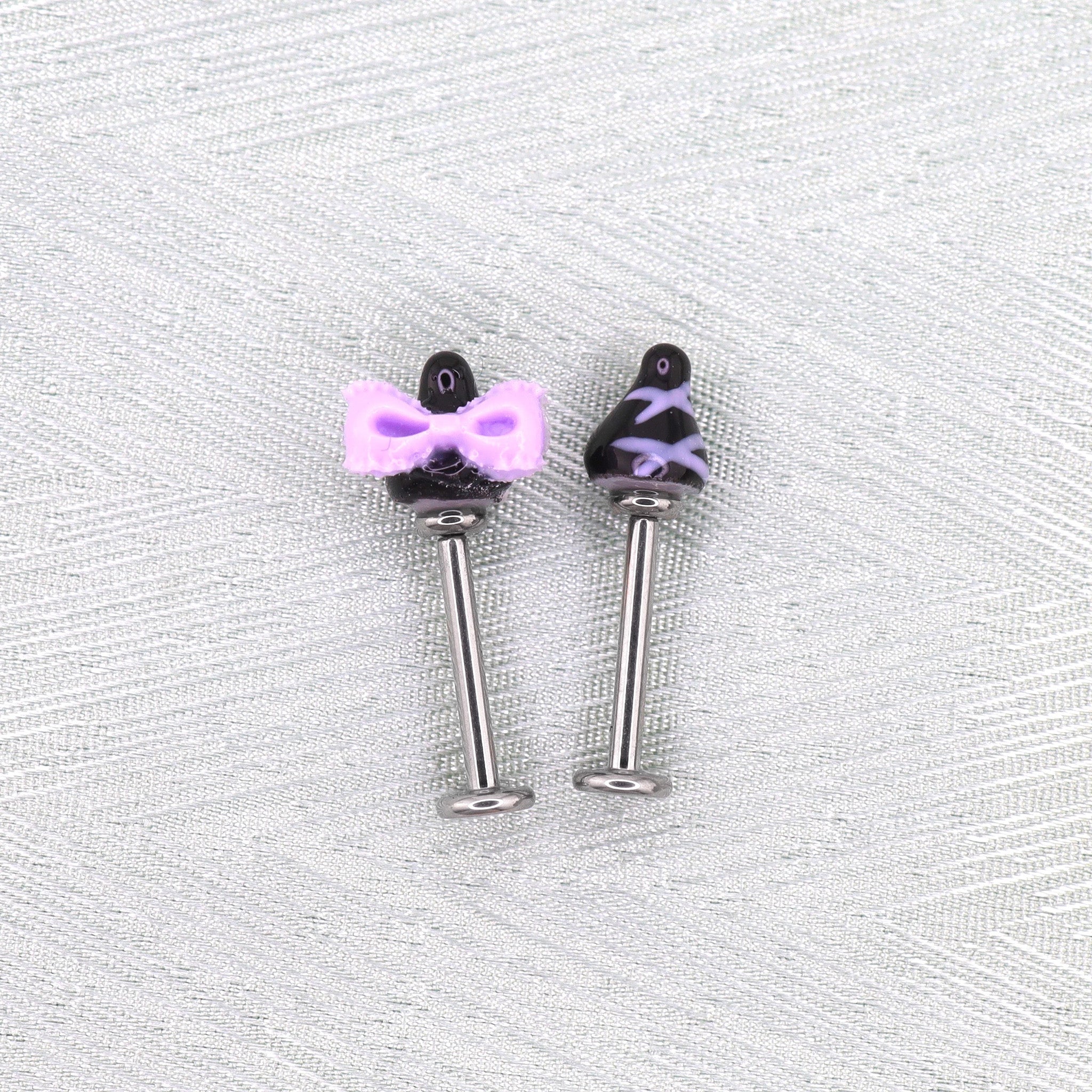 Kuromi Internally Threaded Titanium Ear Stud