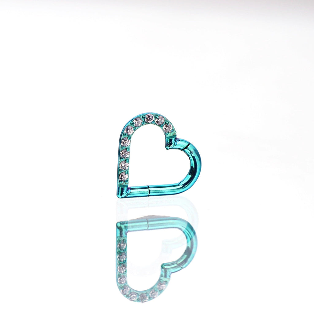 16G heart-shaped hoop CZ Titanium Segment Hoop