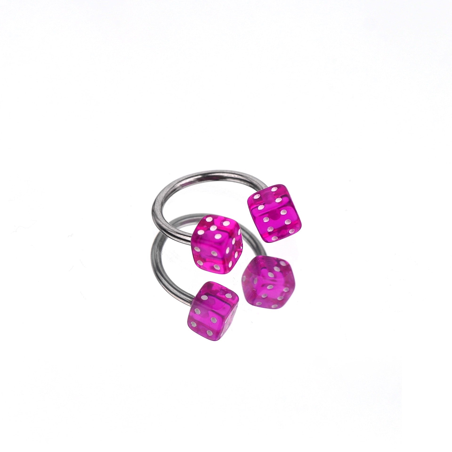 Colorful Acrylic Dice Horseshoe Ring