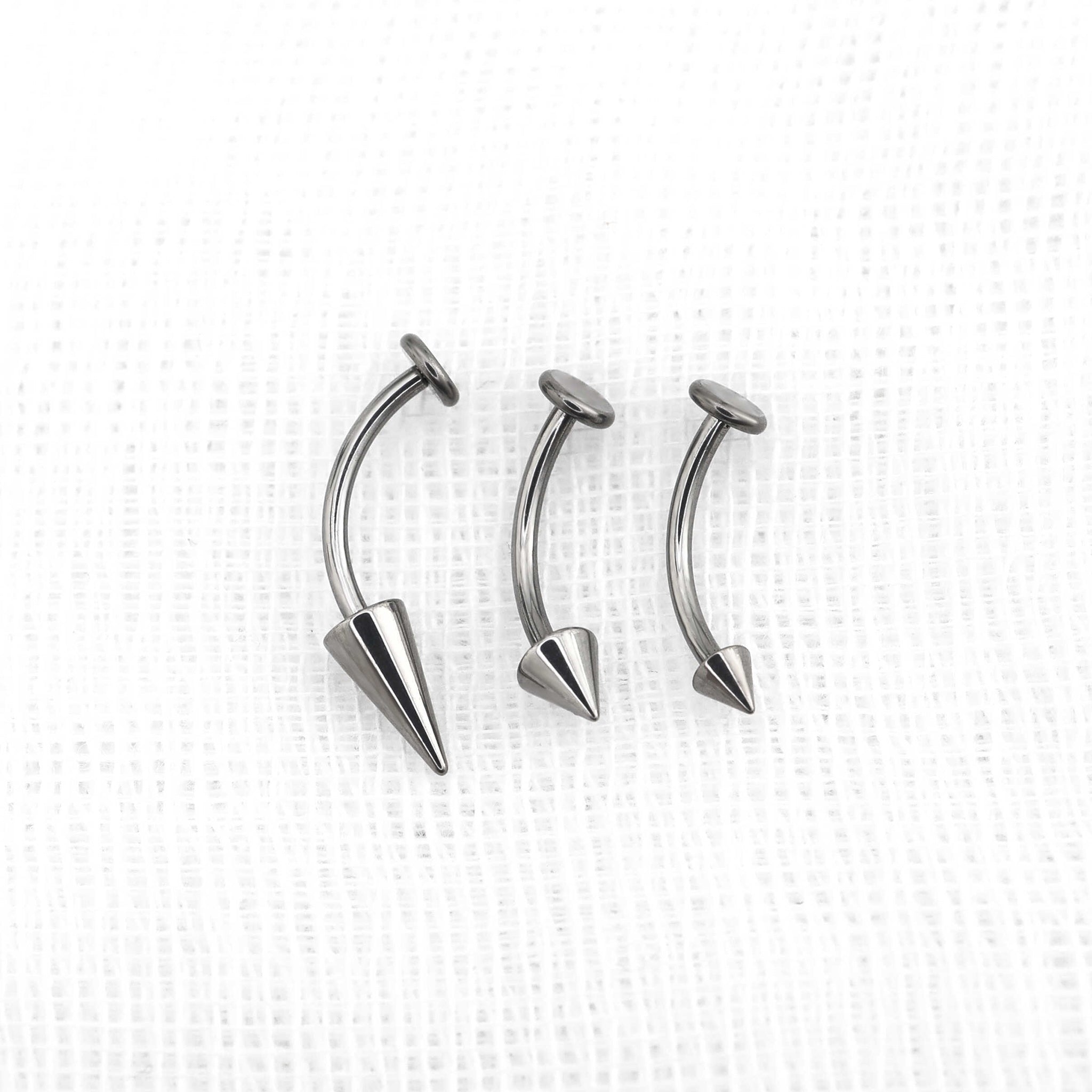 Flat Back Spike Titanium Studs