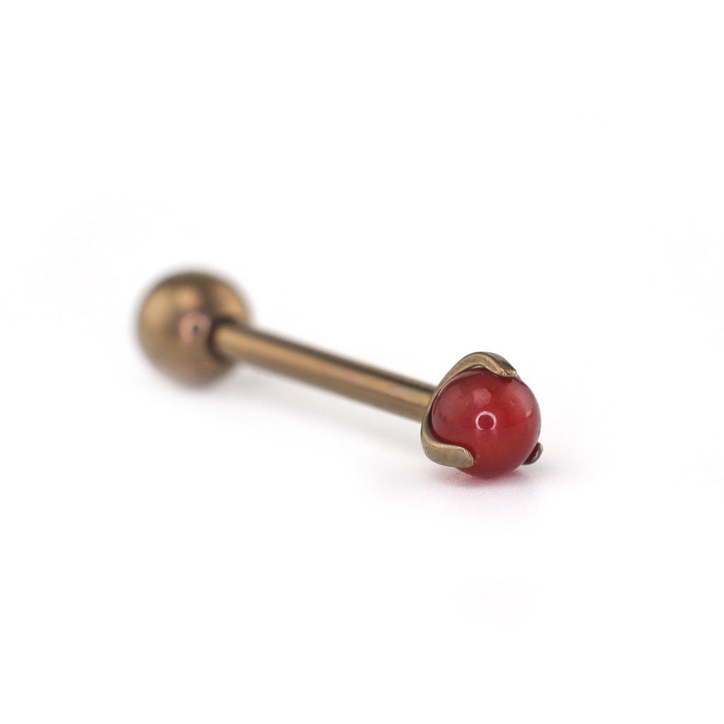 Agate Ball Internally Threaded Titanium Barbell