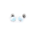 20G Thin Gauge Epoxy Water Drop Translucent Stainless Steel Ear Studs