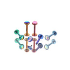 Colorful Resin Oil Slick Titanium Lip Ring