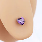 Heart-shaped CZ tongue stud