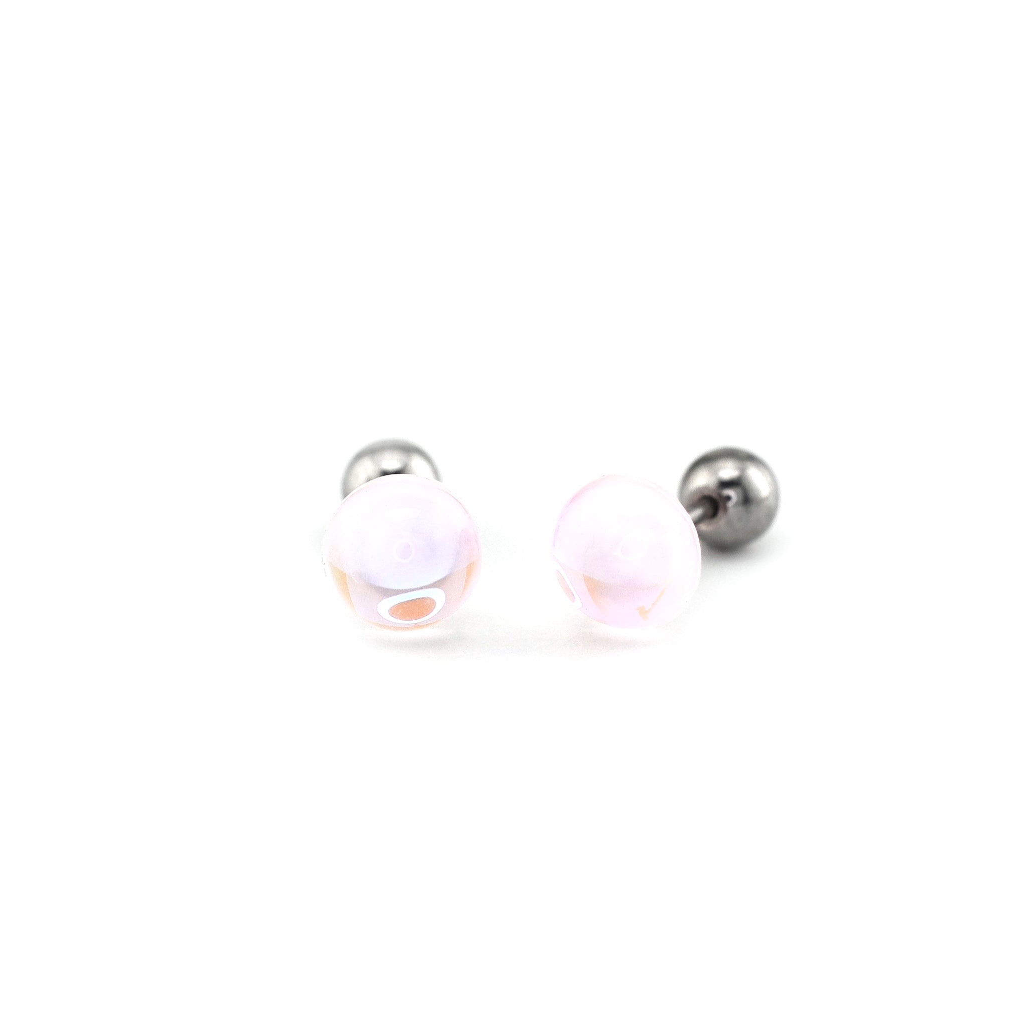 20G Thin Gauge Epoxy Water Drop Translucent Stainless Steel Ear Studs