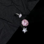 Fireworks CZ star Pendant Titanium Horseshoe Ring