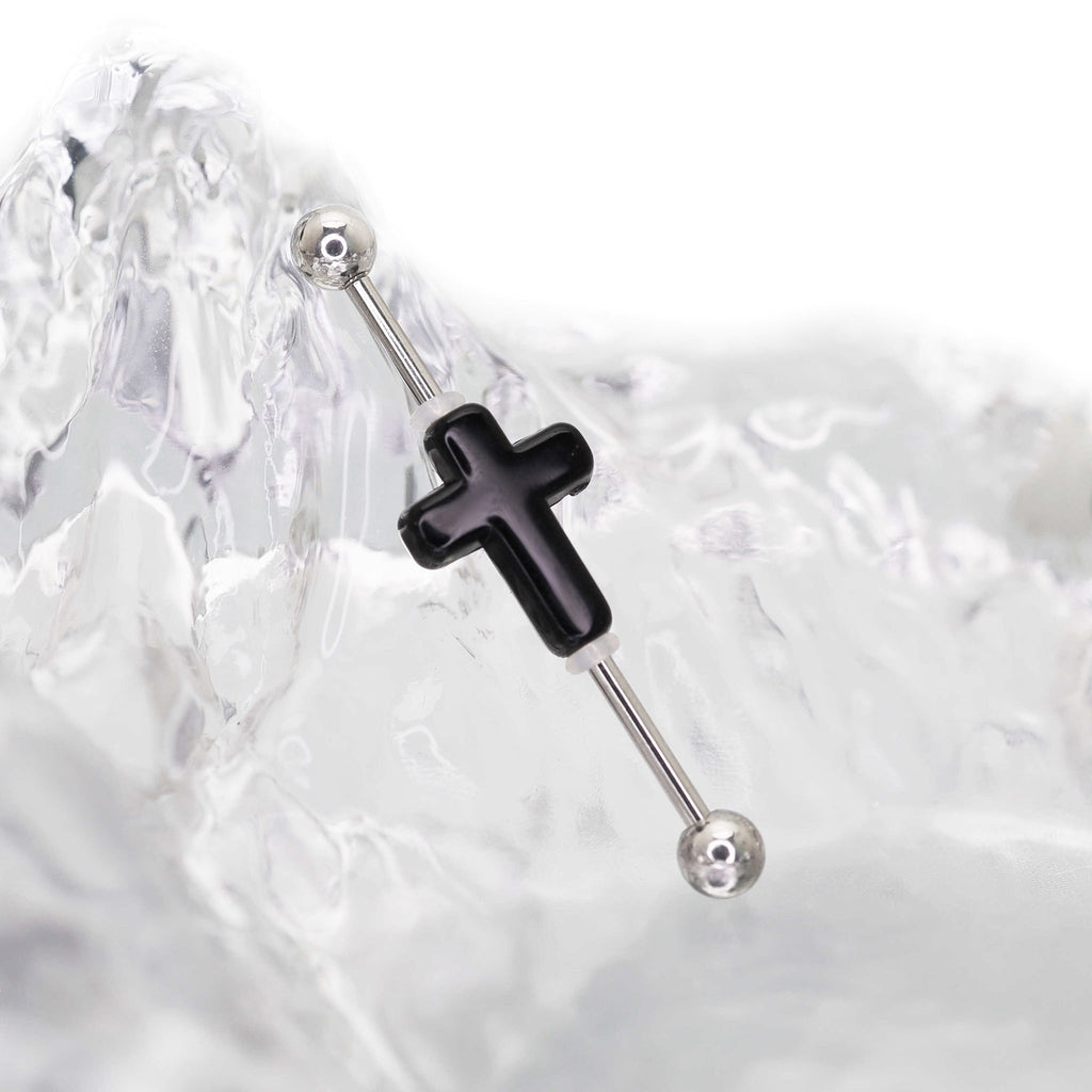 3D Cross Stainless Steel Industrial Barbell