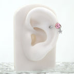 Fireworks CZ star Pendant Titanium Horseshoe Ring