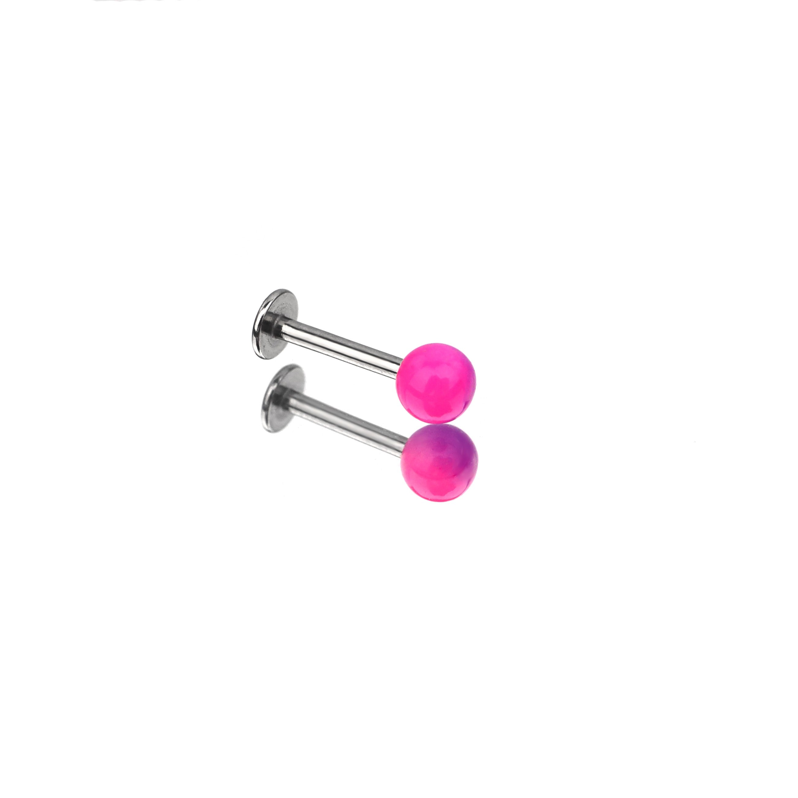 Acrylic Color Block Ball Lip Ring