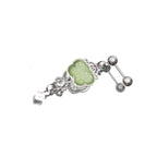 Jade-Inspired Blue Butterfly Externally Threaded stainless steel Studs