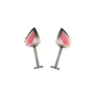 PAIR OF Wolf Ear Internally Threaded Titanium Stud