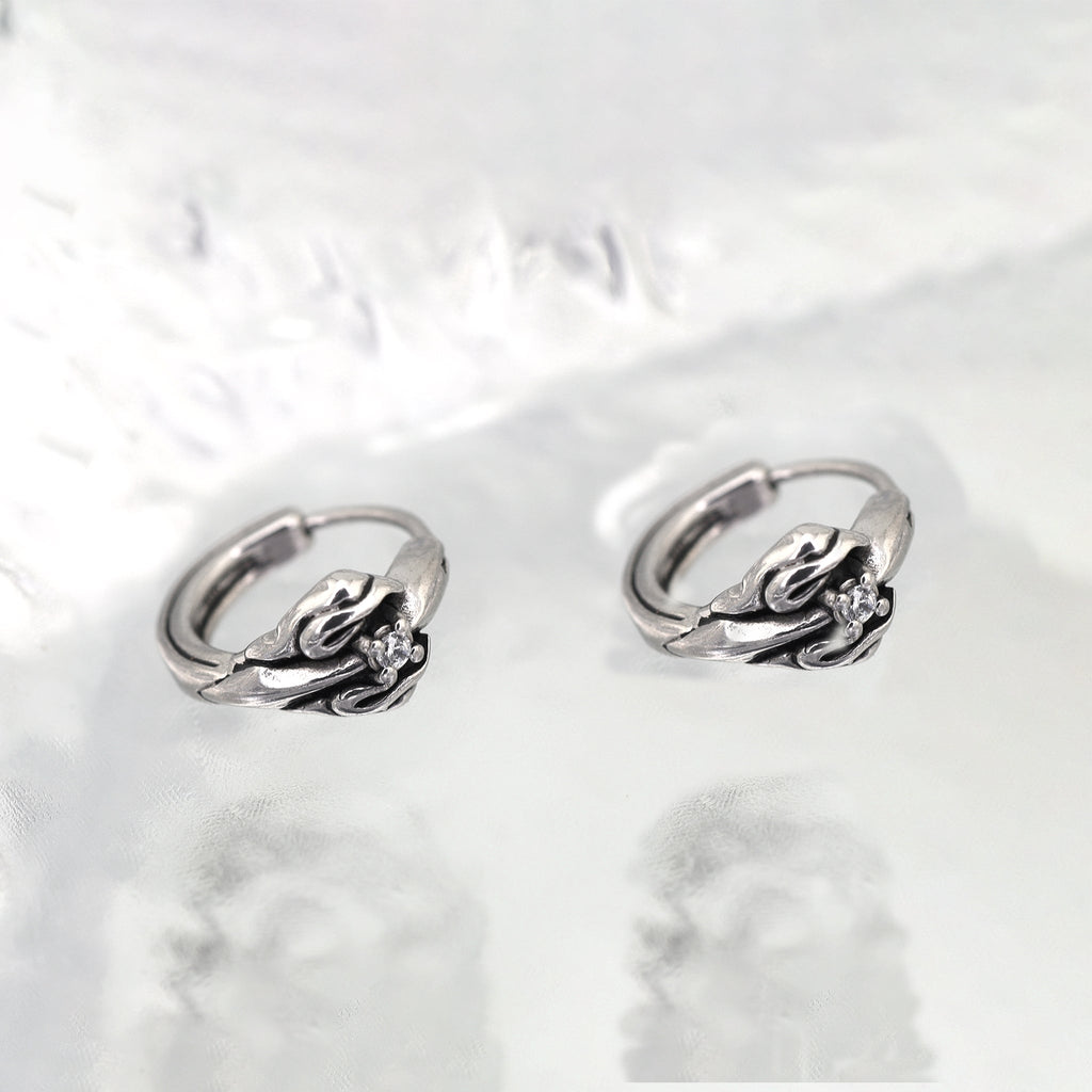 Gothic White CZ tainless steel Earrings