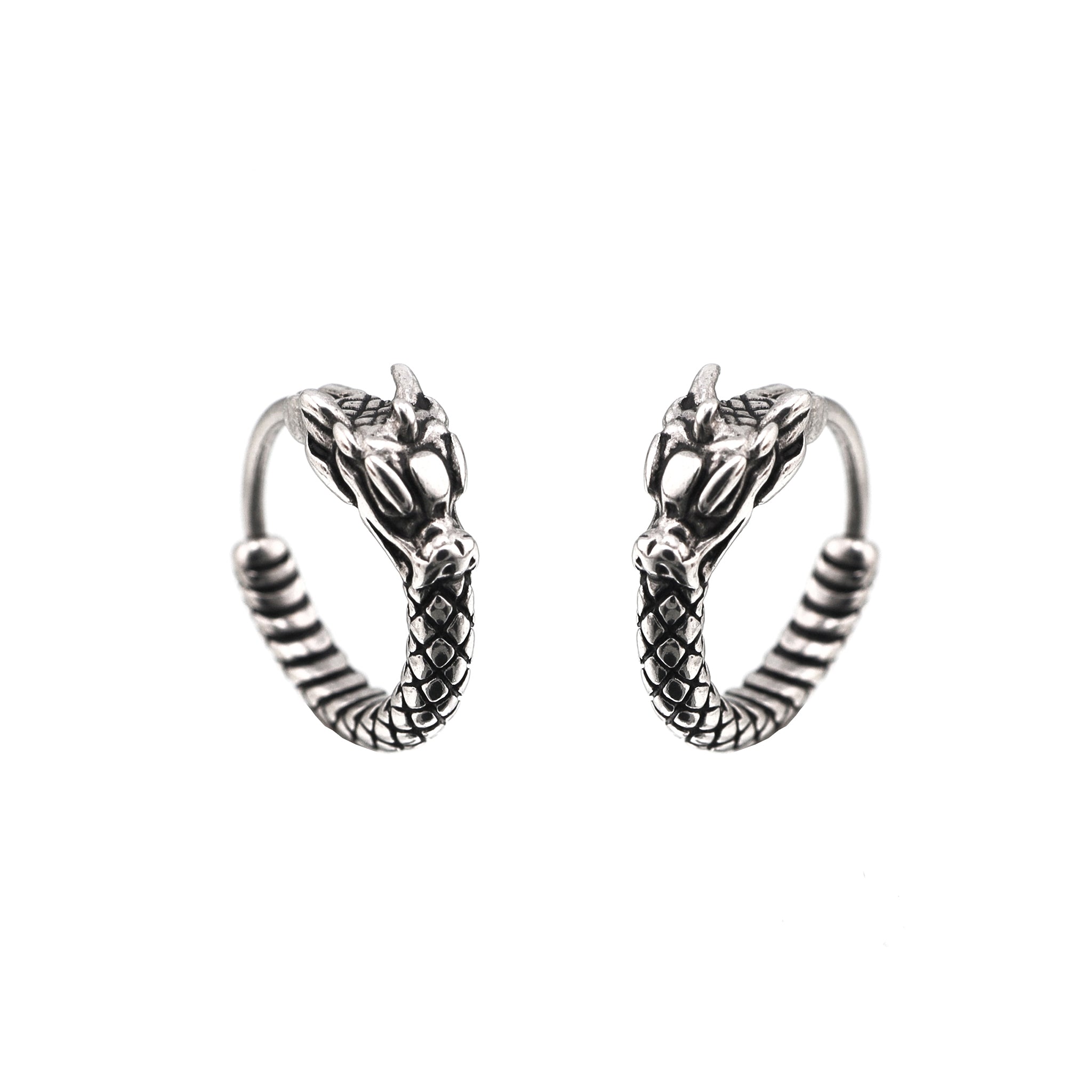 Vintage Engraved Dragon tainless steel Earrings