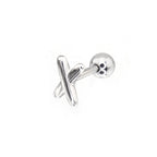 "X" Design Stainless Steel Ear Studs