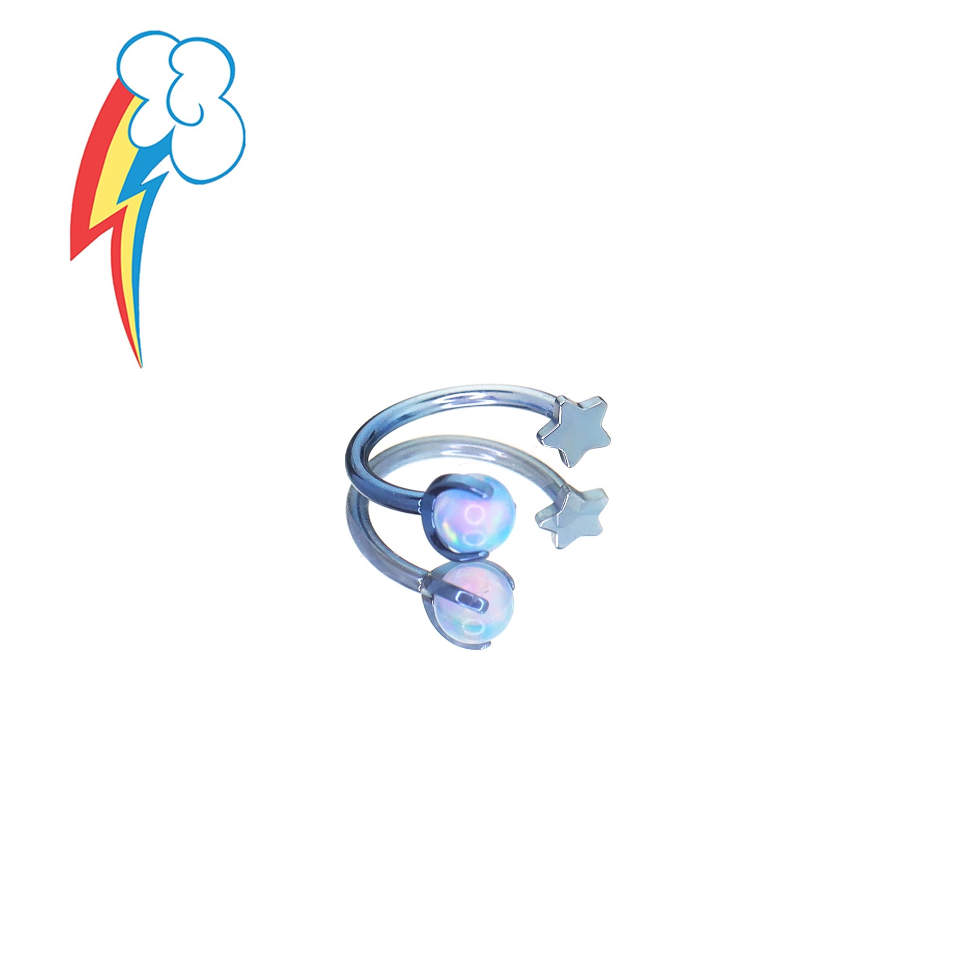 MLP Titanium Internally Threaded  Zirconia Ring - Horseshoe, Cartilage, Earring & Labret